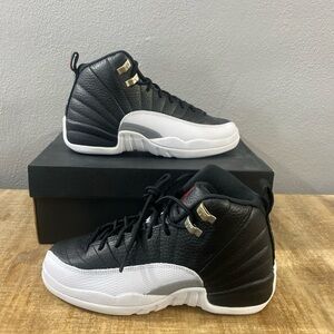 Jordan 12 Retro GS Playoffs Black Varsity Red Sneaker 153265 006 Sz 6Y New